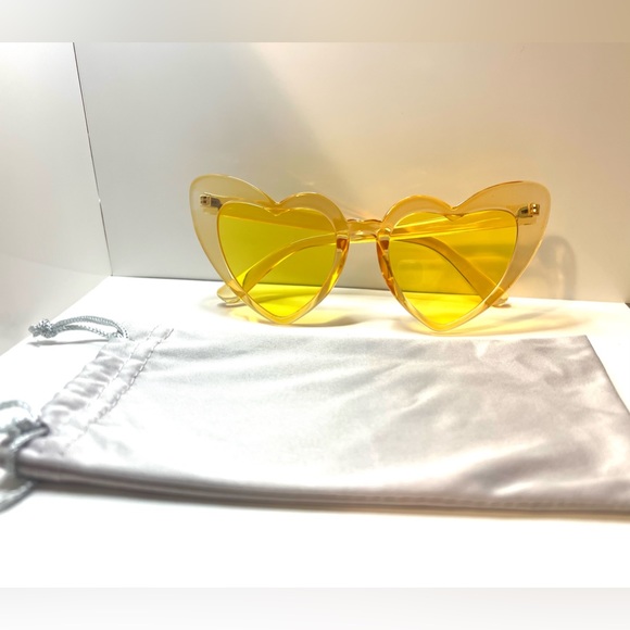 Oversized Colorful Narrow Cat Eye Love Heart Shaped - Picture 5 of 5